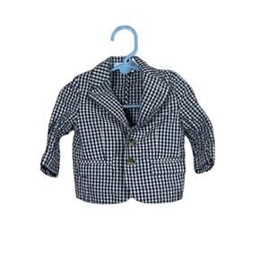 Janie and Jack Black Gingham Blazer size 6-12 months